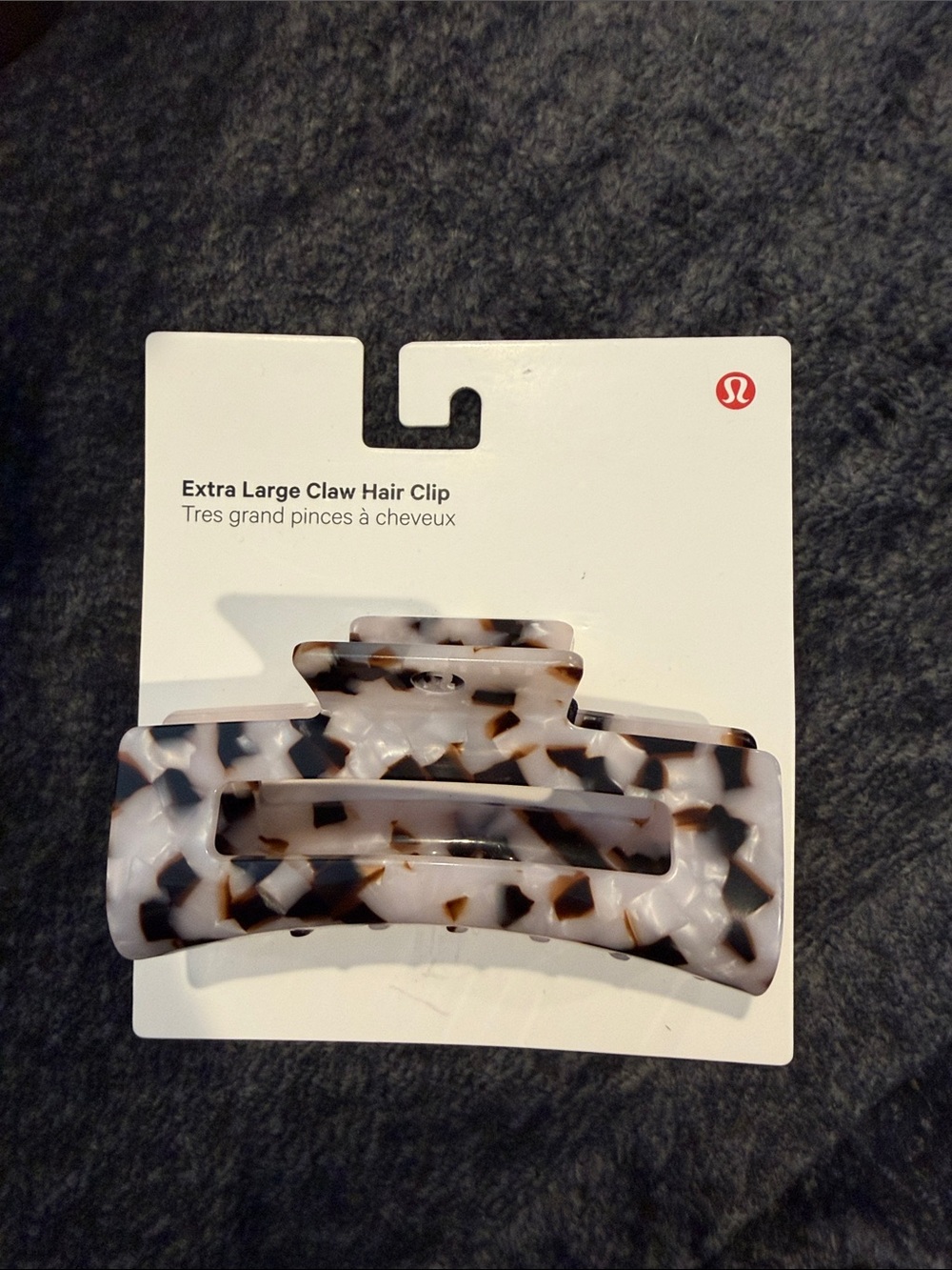 LULULEMON ATHLETICA  Extra Large Tortoiseshell Claw Hair Clip - White/Brown